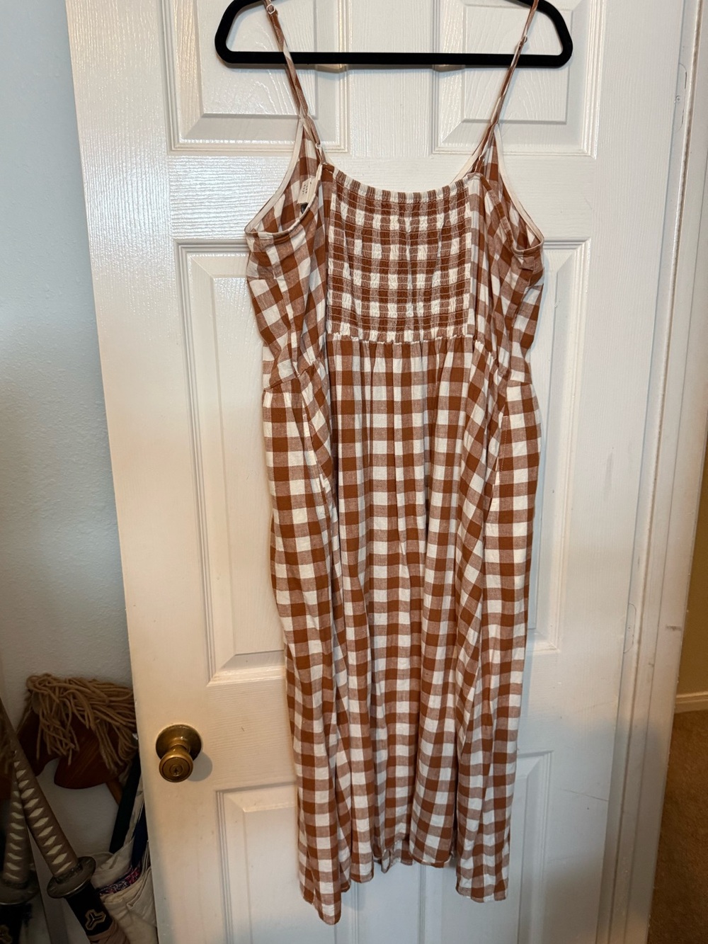 a new day Brown and White Gingham Midi Dress - Picture 2 of 4